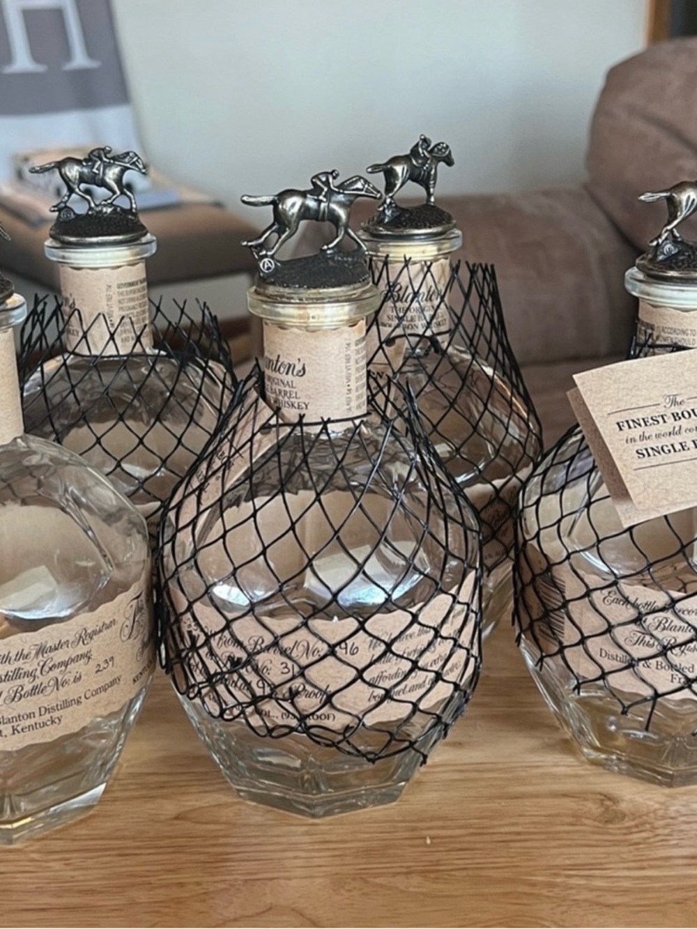 Blanton Bourbon Bottles. Empty